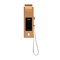 Hanovre DSC vente en gros ensemble de robinets de douche à lumière LED noire salle de bain SPA système de douche de massage cascade panneau de douche pluie villa