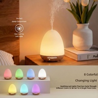 Diffuseur d'arômes portable 150 ml mini USB effet bois avec éclairage d'ambiance 7 couleurs, distributeur d'huiles essentielles pour usage domestique
