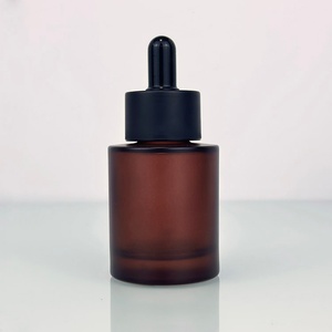 Thick Wall Clear Frosted 30ml Glass <b>Dropper</b> <b>Bottle</b> 1OZ Glass Cosmetic Toner Pump Serum <b>Bottle</b> for Skincare - Product Image 4