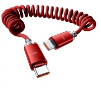 Câble de données Jingyao Spring Type-C vers Type-C 120W à charge rapide avec gaine tressée pour téléphones mobiles compatible iPhone 15 et Vivo