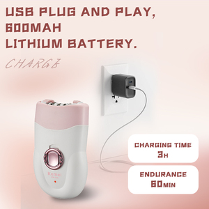 <span class=keywords><strong>KEMEI</strong></span>-Épilateur KM-196 pour femmes, appareil de soins personnels à batterie li-battery, 2600 mAh, 600 tr/min, efficace, lisse et indolore - Product Image 4