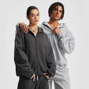2026 Autumn Winter Polyester Cotton Unisex High Quality New Fleece Streetwear Hoodie 430G Heavyweight Hoodies <b>Zip</b> up Hoodie - Product Image 3