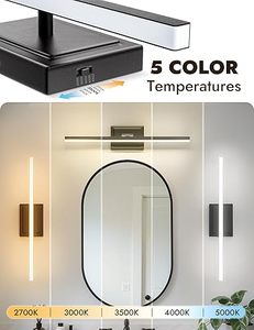 <span class=keywords><strong>Applique</strong></span> <span class=keywords><strong>murale</strong></span> industrielle en aluminium noir homologuée ETL, luminaire de salle de bain 14W 5CCT dimmable, pour couloir, hôtel, vente en gros OEM - Product Image 3