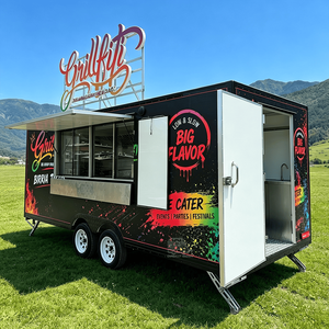 Amerikan Food Truck Snack Fried Chicken Wings Cart Bbq Grill Street Mobile Beverage <b>Trailer</b> Commercial Service Window Food Cart - Product Image 2