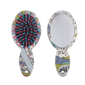 カラフルで柔らかいミニ小さなヘアブラシ背面にミラー付き - Product Image 4