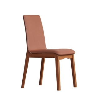 Juego de Sillas de Comedor Modernas y Lujosas para 4, 6 u 8 Personas, para Restaurante, Hotel, <span class=keywords><strong>Cocina</strong></span>, Cafetería, de Cuero, Madera Maciza, Impermeables, Estables, para Interiores, Blancas y Marrones, L010 - Product Image 2