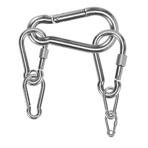 Logo personalizado Mosquetón ovalado de acero inoxidable DIN5299 <span class=keywords><strong>Clip</strong></span> de senderismo Mosquetón de escalada Gancho de resorte - Product Image 4
