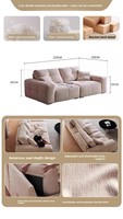Canapé modulaire Pixel One Seat avec dossier mobile, assise profonde, tissu chenille résistant aux taches, canapé moderne de style transitionnel pour projet