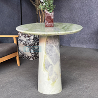 Table d'appoint ronde de luxe en marbre vert pour salon, chambre à coucher extérieure, table basse en marbre Calacatta Viola