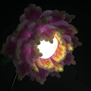 Lámpara de flor <span class=keywords><strong>emperador</strong></span> rosa, peonía amarilla, floración automática, cierre de apertura mecánica para diseño de boda, paisaje, Navidad, IP65 - Product Image 1