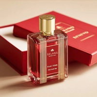 Usine En Gros Bouteilles De Parfum Carré Clair Noir Bouteille En Verre De Parfum 100ML Bouteille De Parfum Avec Boîte Et Couvercle