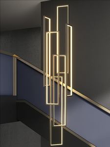 Современная минималистская Люстра для лестницы, дуплекс, полый Лофт, вращающаяся лестница, минималистская сверхдлинная коробка, светильники - Product Image 3