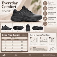 Baskets basses noires pour hommes, chaussures décontractées à semelle épaisse, respirantes en maille, à lacets, pour la marche en extérieur