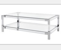 Table basse moderne en acrylique transparent et métal, design exquis, qualité garantie, pour salon – Vente en gros sur mesure