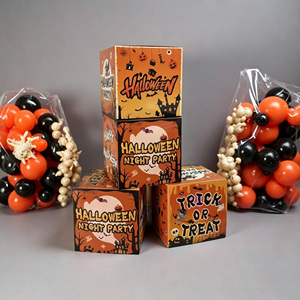 Halloween <b>Balloon</b> Box with Orange Horror Theme-Printed Paper Party Scene <b>Decoration</b> and Setup Props - Product Image 4