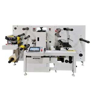 DBMQ automatic rotary roll slitting die cutting machine for barcode adhesive blank iml sticker label