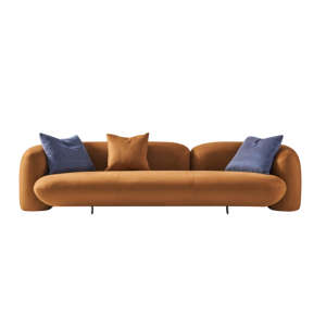 أريكة عصرية فاخرة ثلاثية المقاعد من قماش الميكروفايبر البني لغرفة المعيشة مع أغطية قابلة للإزالة - Product Image 2