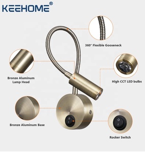 Nouveau aluminium 3W Led hôtel col <span class=keywords><strong>de</strong></span> cygne applique chambre tête <span class=keywords><strong>de</strong></span> <span class=keywords><strong>lit</strong></span> <span class=keywords><strong>liseuse</strong></span> Style moderne <span class=keywords><strong>Flexible</strong></span> Led lecture applique murale - Product Image 3