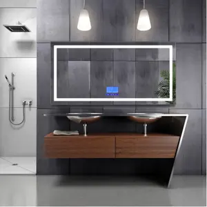 Miroir lumineux LED <span class=keywords><strong>antibrouillard</strong></span>, Design moderne, personnalisé, fonction intelligente, pour salle de bains, 2021 pièces - Product Image 1