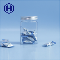 Pots de stockage en plastique PET carrés transparents couvercles poignée pour stocker des collations de sucre bonbons pour biscuits chocolats nourriture pour bébé pour