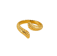 Bague ouverte ajustable Gaovo Fashion, nouveau style, en acier inoxydable électroplaqué, zircon, polyvalente, tendance, unisexe, forme géométrique, livraison gratuite