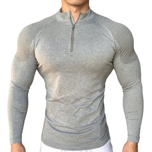 Custom Logo Mens Gym <b>Compression</b> <b>Long</b> <b>Sleeve</b> <b>Shirt</b> Seamless Muscle Fit Workout T <b>Shirt</b> 8019 Wholesale Running Sportswear - Product Image 2