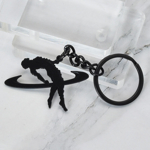 Bán buôn Cá nhân hoá tùy chỉnh kim loại Keyring electrophoretic đen phong cách kim loại <span class=keywords><strong>Keychain</strong></span> cho quà tặng khuyến mãi - Product Image 5