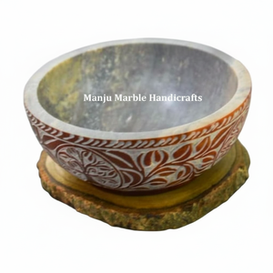 Diseño Premium Artista clásico Mejor mayorista Regalo promocional Cuenco tallado de esteatita con forma redonda Colección de regalos de negocios - Product Image 1
