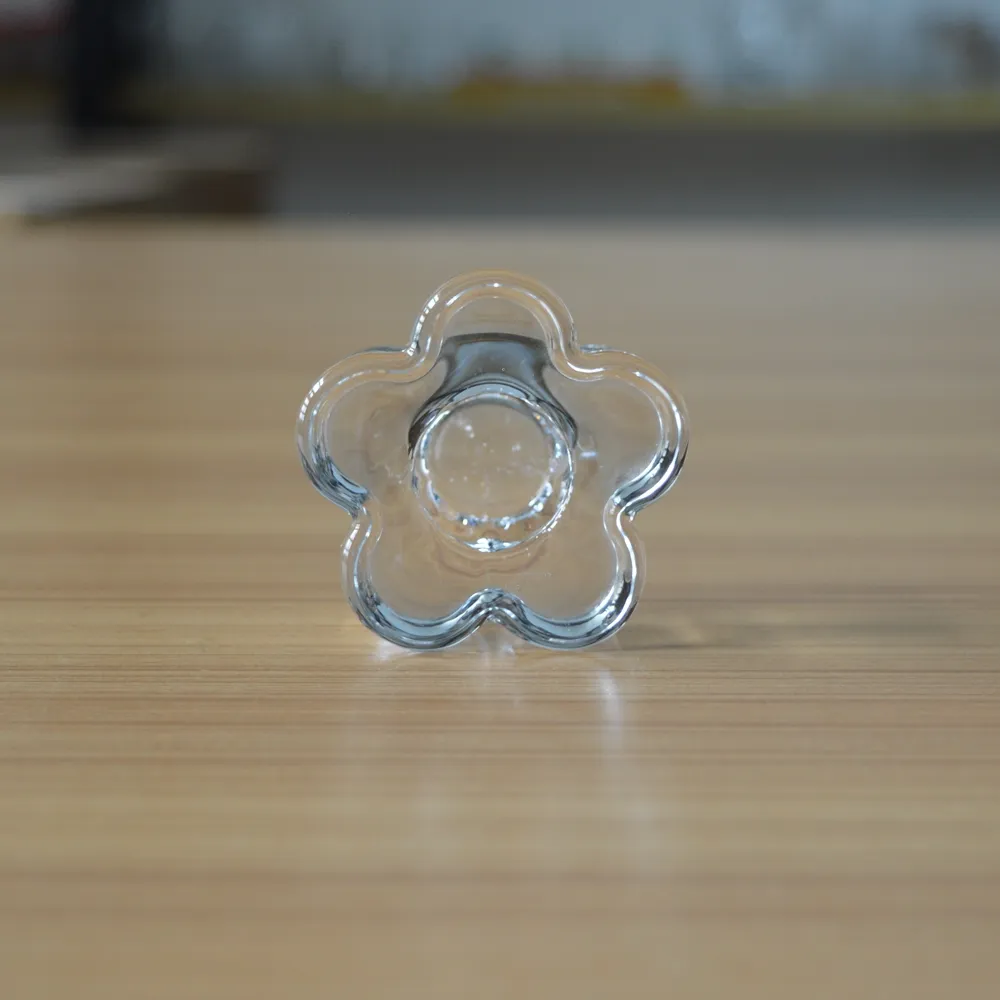 Flower shape small glass candle holder for home use
