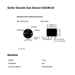 Sensor de Gas de Dióxido de Azufre Membrapor SO2/M-20 Electroquímico 0-20 ppm para Monitoreo de Calidad del Aire - Product Image 3