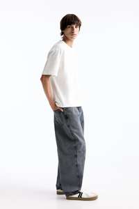 Jeans Oversize da Uomo Personalizzati, Stile Streetwear, Denim Lavato, Pantaloni Plissettati, Vestibilità <span class=keywords><strong>Balloon</strong></span>, Gamba Larga - Product Image 2