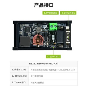 DSTTRP-N/R2RP-N/R4RP-N Serial Data Logger PRO (CN Version) <b>USB</b>/UART/<b>RS232</b>/RS485 Interface TXT Format Storage to SD Card L403 - Product Image 2
