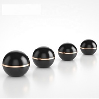 Conteneurs cosmétiques vides de luxe Pot de crème en forme de boule 50g Pot Cossmetic noir en plastique 50ml