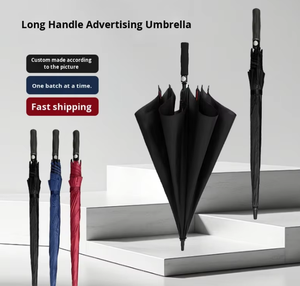 Large All Fiber Outdoor Black Rubber Advertising Sun & Rain Umbrella Customized Logo Semi-Automatic Business Gifts Wholesale