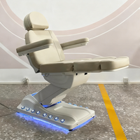 Meubles de salon de beauté modernes, lit de spa facial beige, lit cosmétique de luxe, table de massage médicale inclinable à 4 moteurs avec commande au pied