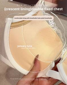 Exquis Sexy dentelle avant boucle Bikini sous-vêtements 3/4 tasse solide respirant petite poitrine rassemblement pull-up grand <span class=keywords><strong>soutien</strong></span>-<span class=keywords><strong>gorge</strong></span> sans fil - Product Image 3
