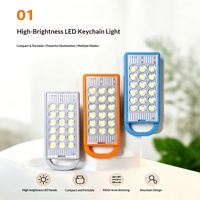 Lampe torche LED COB portable d'extérieur en ABS, mini lampe de poche haute intensité multifonction rechargeable pour camping, avec porte-clés
