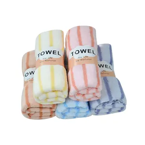 Wholesale Custom Logo Weft Knitting Towel Quick Absorbent Hair Drying Towel 35*75cm Cleaning Towel For Hair Salon 5pcs