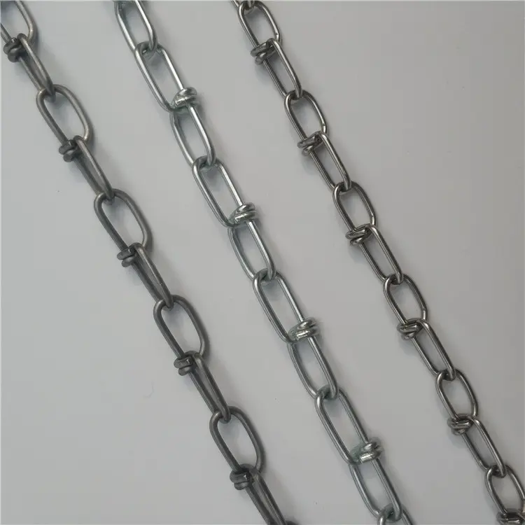 Stainless Steel Weldless Pet Hanging Din5686 Knotted Chain Double Loop Chain