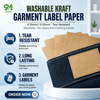 Étiquettes de vêtements en papier kraft résistantes à la déchirure, lavables, en résine, pour jeans, 0,35 mm, 0,55 mm, taille personnalisée, vente en gros