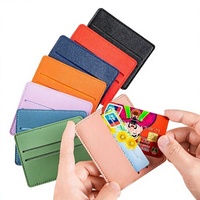 Dompet Kartu Nama & Tempat ID Kulit Sintetis - Dompet SIM Ringkas dengan Logo Embos Kustom