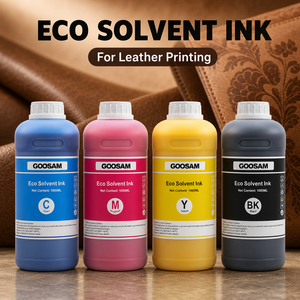 Encre éco-solvant GOOSAM de haute qualité, flexible, inodore, CMYK, pour cuir, compatible têtes d'impression I3200 I1600, pour impression de sacs à main en production de masse - Product Image 1