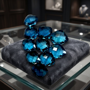 Topaze bleue de Londres naturelle, taille ovale, facettée, 10x10MM, pierre précieuse en vrac, haute qualité, prix bas - Product Image 3