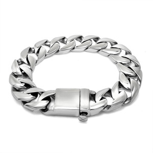 Titanium Steel Chain <b>Bracelet</b> 20.5Cm <b>Snap</b> Clasp Men's Fashion Jewelry CE045 - Product Image 1