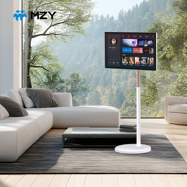 Custom 32-Inch LED White Portable LCD Smart TV Battery-Powered Rotating Monitor Android 15 FHD 1080p for Interface NTSC 60Hz