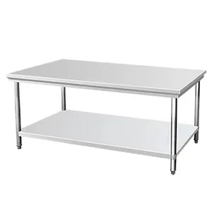 High Quality Commercial Double Deck Stainless Steel Workbench Kitchen Worktop Kitchen Work Table