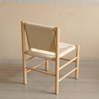 Chaise de salle à manger en bois massif avec corde kraft, chaise longue, chaise de salon – Vente en gros usine