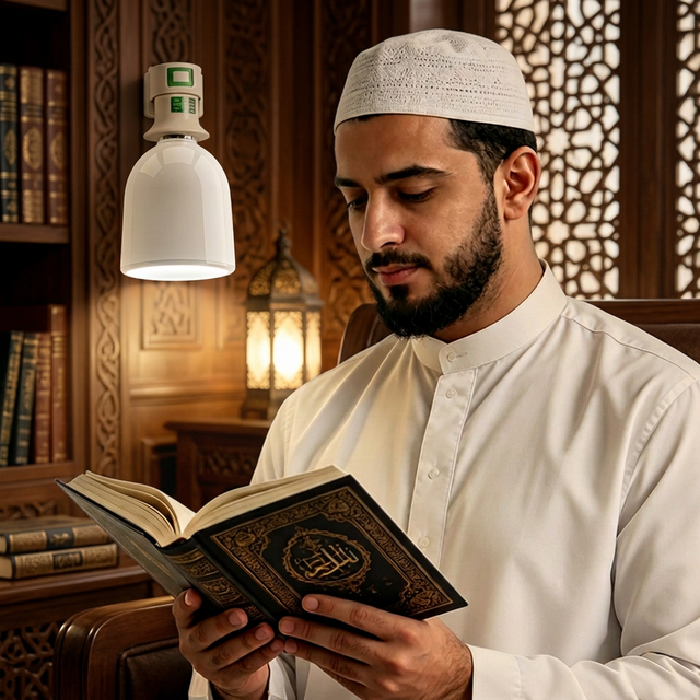 Ramadan Gift Quran Speaker Lamp Wall Mounted with Azan Clock Bluetooth App Control Famous Reciters Surah Play Easy to Use