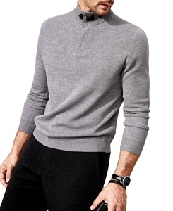 Suéteres de <span class=keywords><strong>cuello</strong></span> <span class=keywords><strong>alto</strong></span> de punto de Cachemira de talla grande para <span class=keywords><strong>hombre</strong></span> con decoración de botones Patrón sólido. - Product Image 2