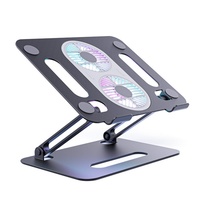 Support d'ordinateur portable OEM RGB avec refroidissement, réglable, en aluminium, ergonomique, pliable, pour bureau et PC de jeu
